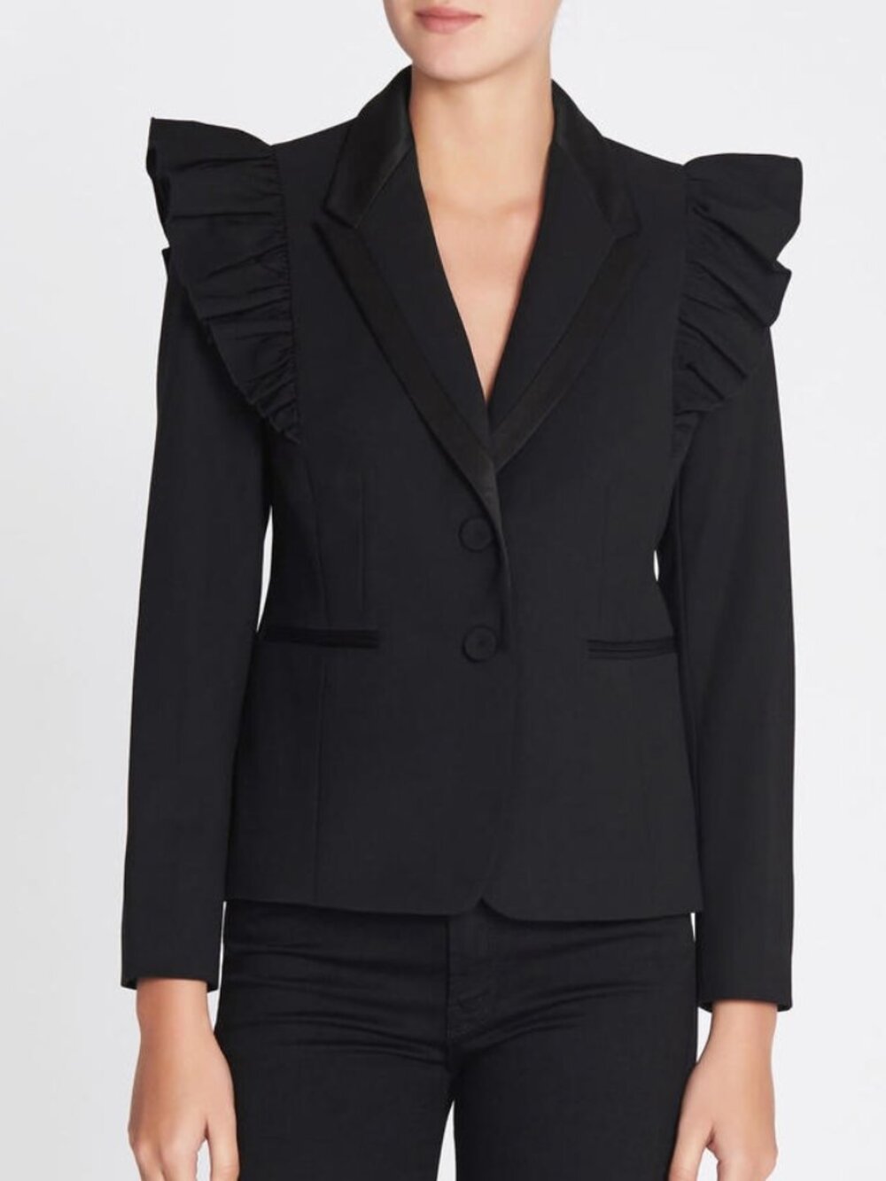 Rebecca Taylor Black Ruffle Blazer NWOT